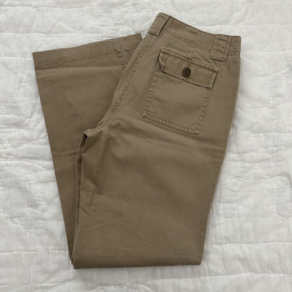 Vintage Y2K Khaki Cargo Pants Womens 2 Petite NY & Co. Cropped 100% Cotton